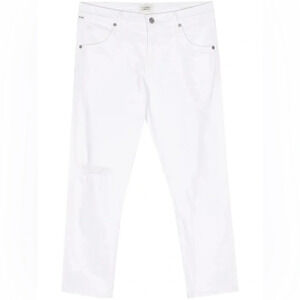 Citizens Of Humanity Emerson Slim Boyfriend Crop Jeans Distressed White Denim 26